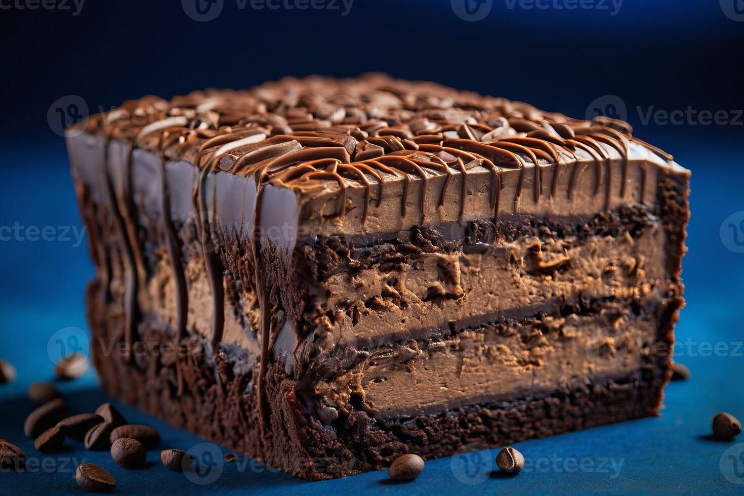 AI generated Chocolate Espresso Layer Cake photo