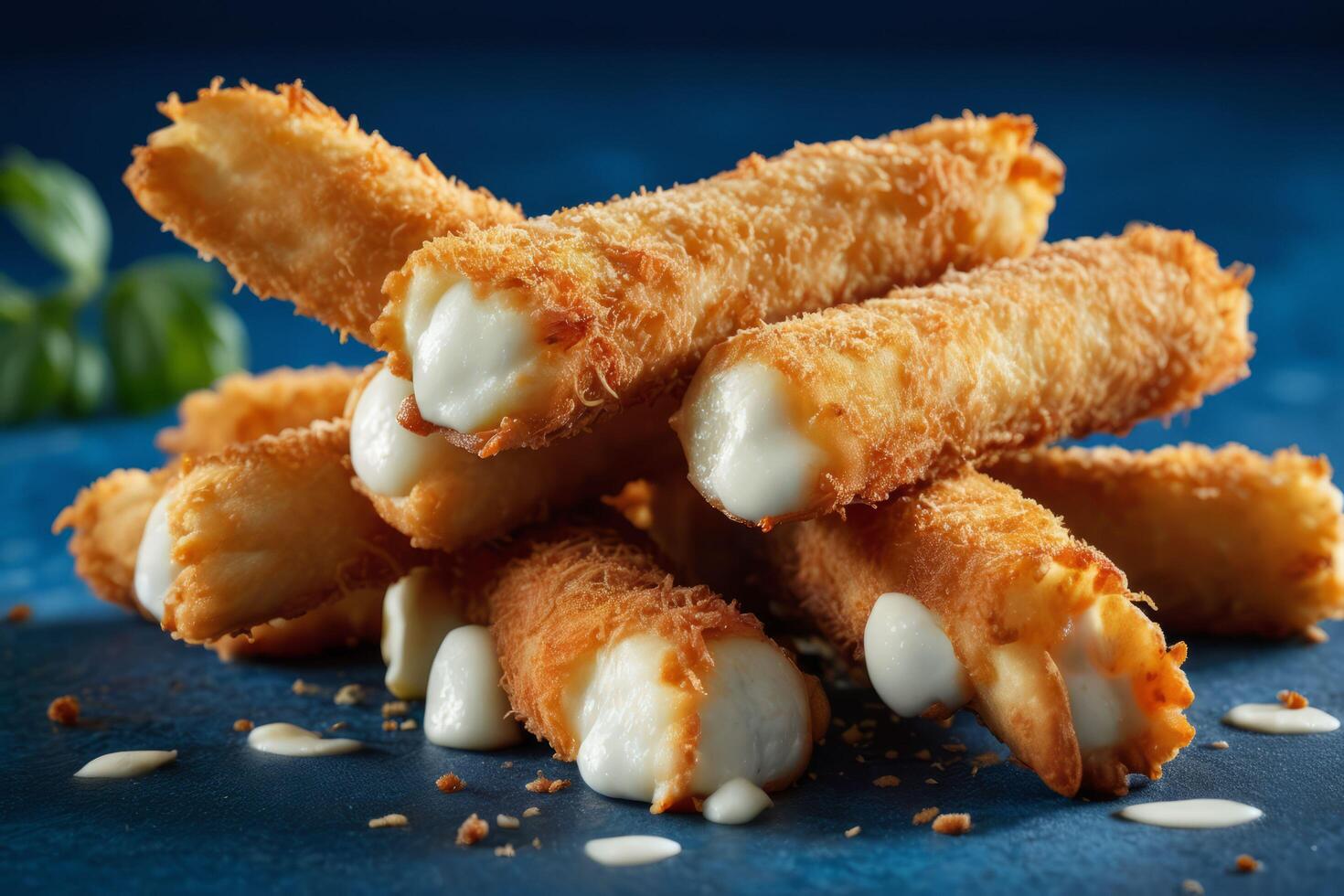 AI generated Melted Cheese Coated in Crunchy Batter photo