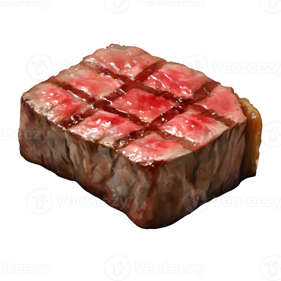 AI generated watercolor painting illustration of beef isolated on transparent background ,generative ai png