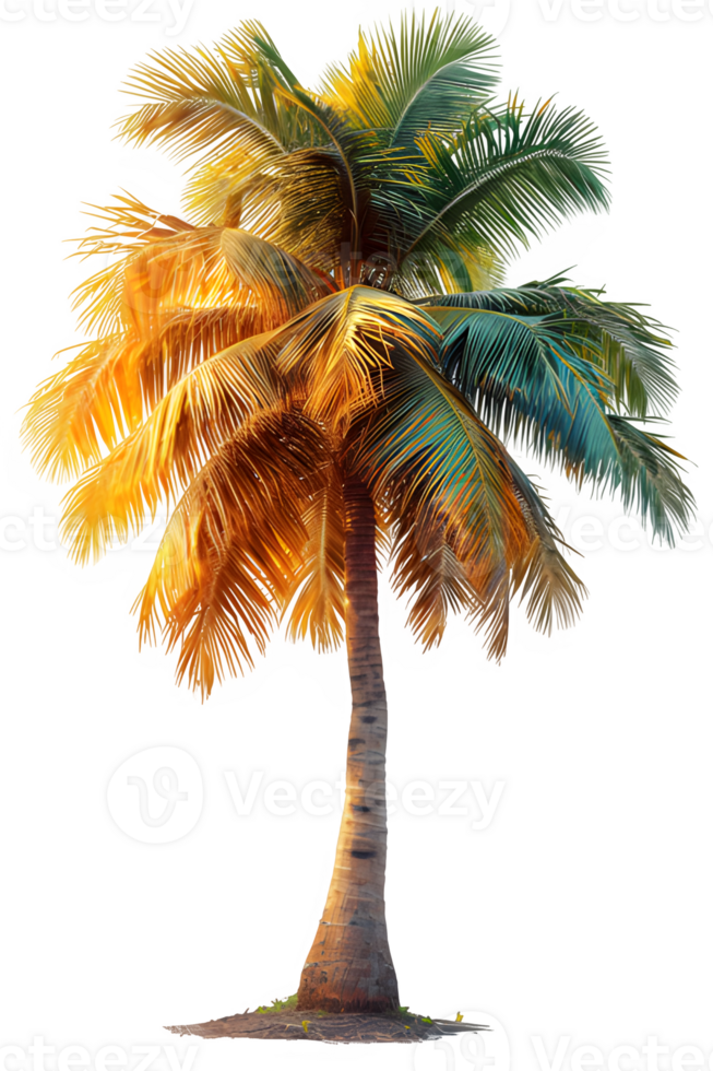 AI generated coconut tree isolated on transparent background ,palm tree png ,generative ai
