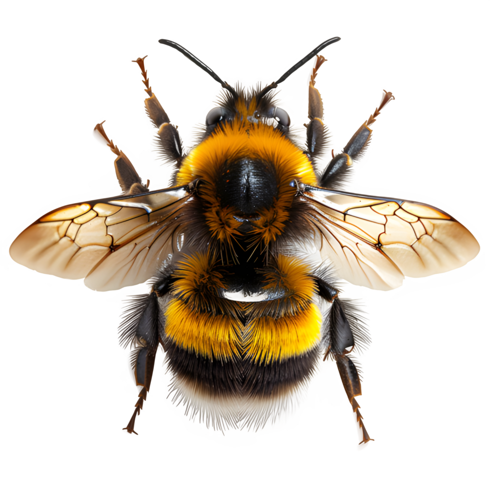 AI generated honey bee isolated on transparent background ,bumblebee png ,generative ai