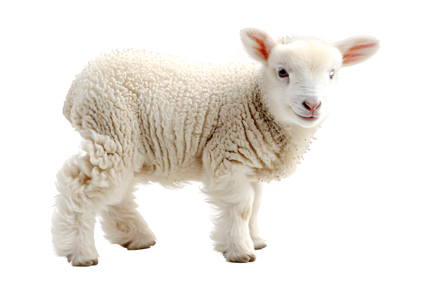 AI generated side view of sheep isolated on transparent background ,generative ai png
