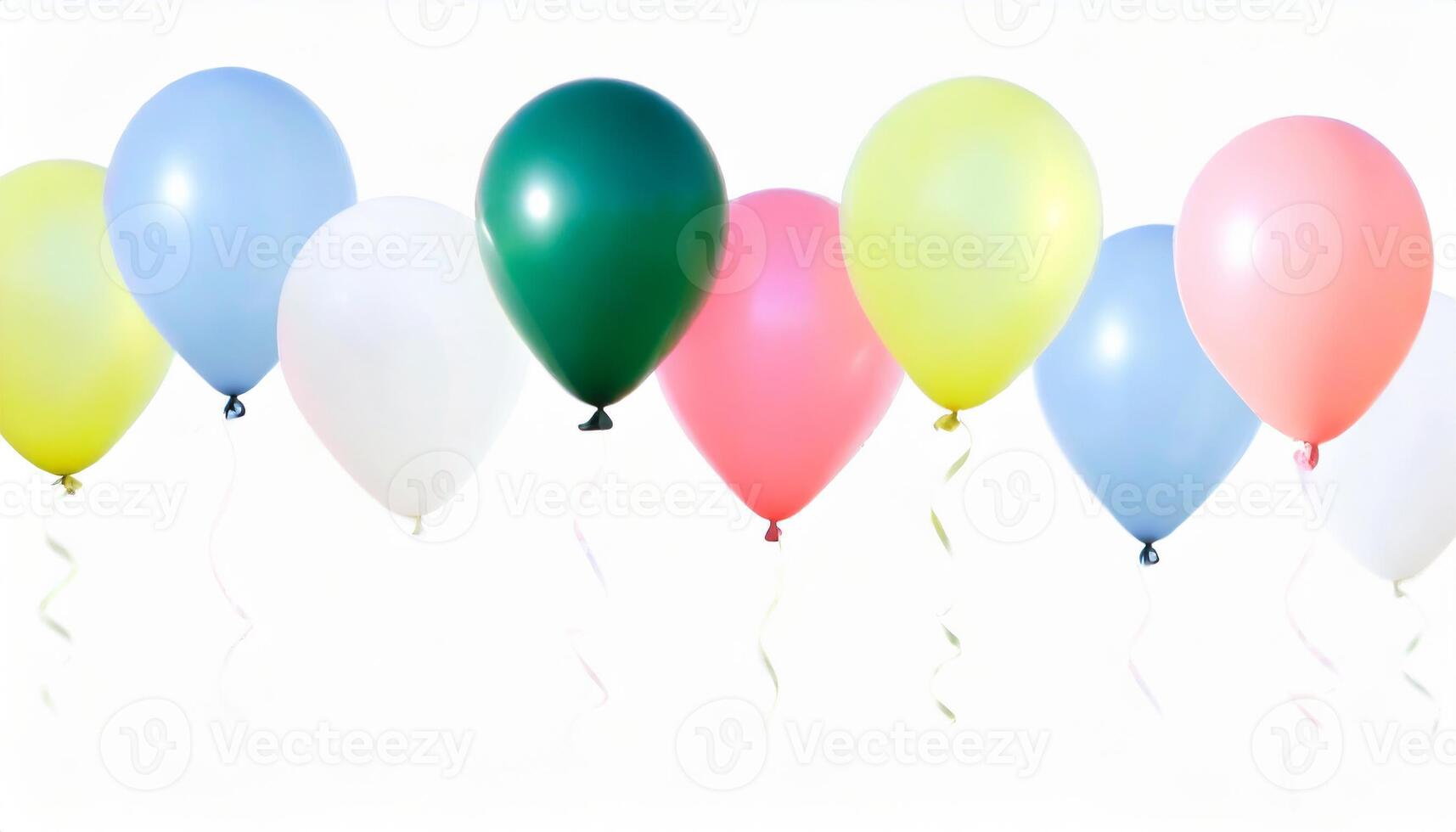 AI generated Colorful balloons decoration, party celebration concept photo