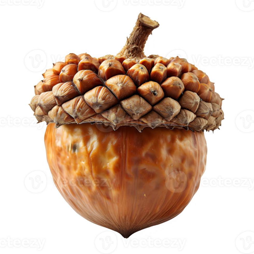 AI generated acorn isolated on transparent background ,oak nut png ,generative ai