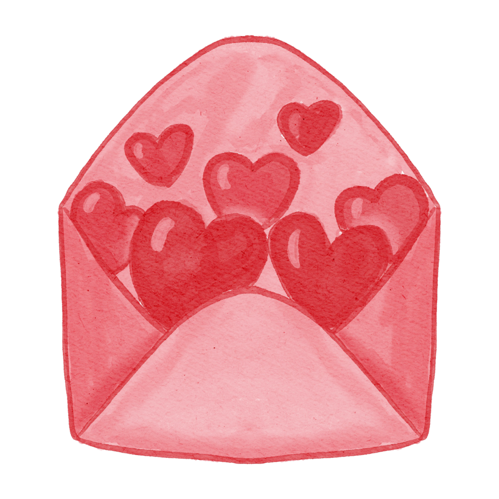 kärlek brev valentine vattenfärg stil png
