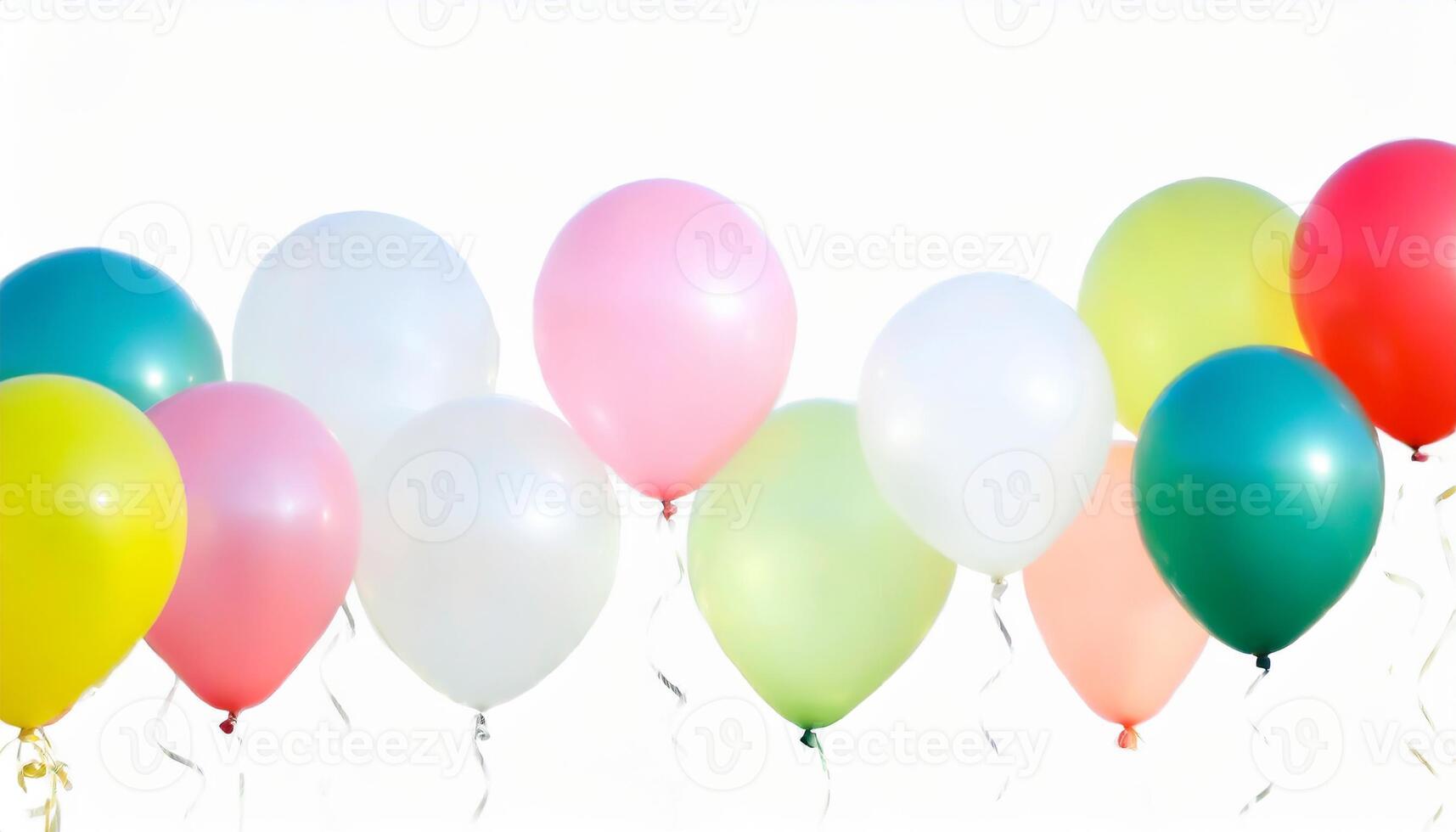 AI generated Colorful balloons decoration, party celebration concept photo