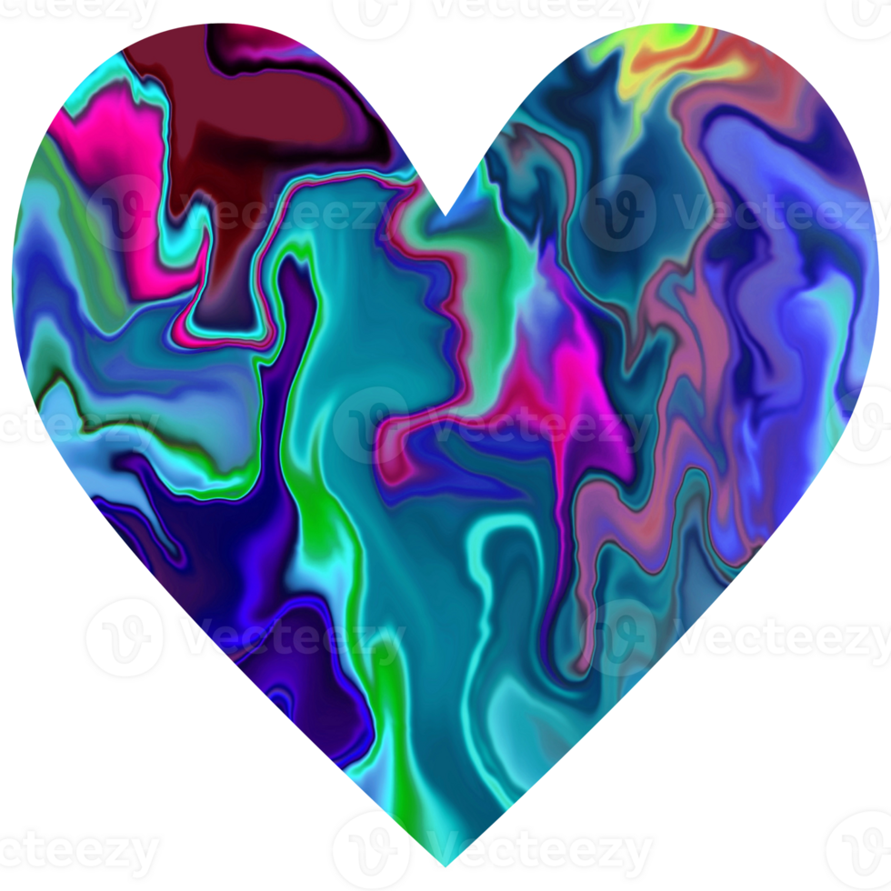 Blue shiny marble heart.Design for Valentines day png