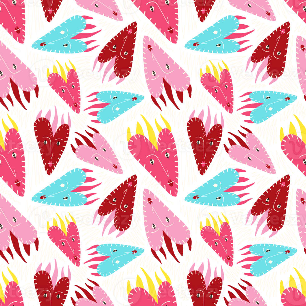 Bright Valentines Day Seamless Pattern With Cool Fire Hearts 37482844 PNG bright-valentines-day-seamless-pattern-with-cool-fire-hearts-37482844-png