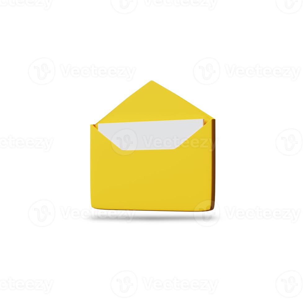 mínimo correo electrónico letra con letra papel leer icono. mensaje concepto 3d vector hacer aislado foto