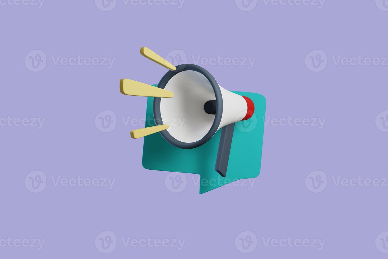 3d megaphone speaker or loudspeaker for announce, Speakerphone notice 3d icon vector render illustration photo