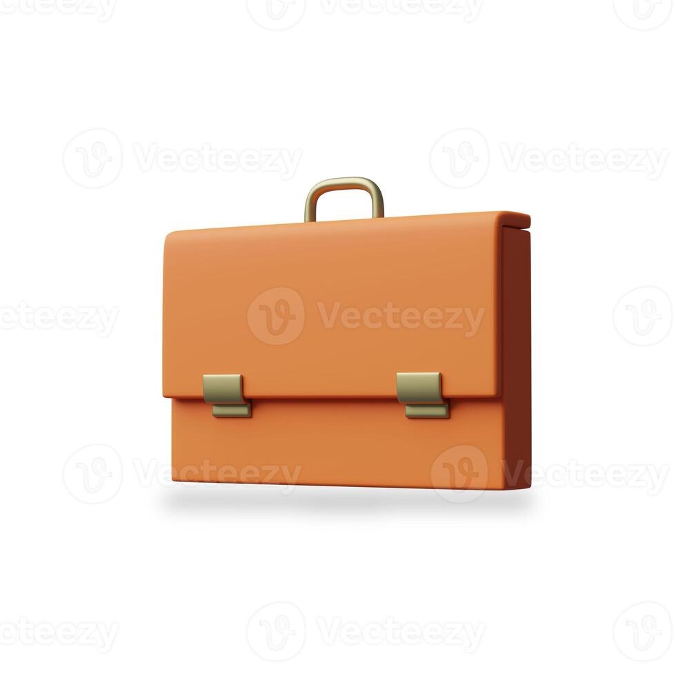 3d rendering of briefcase with white background photo