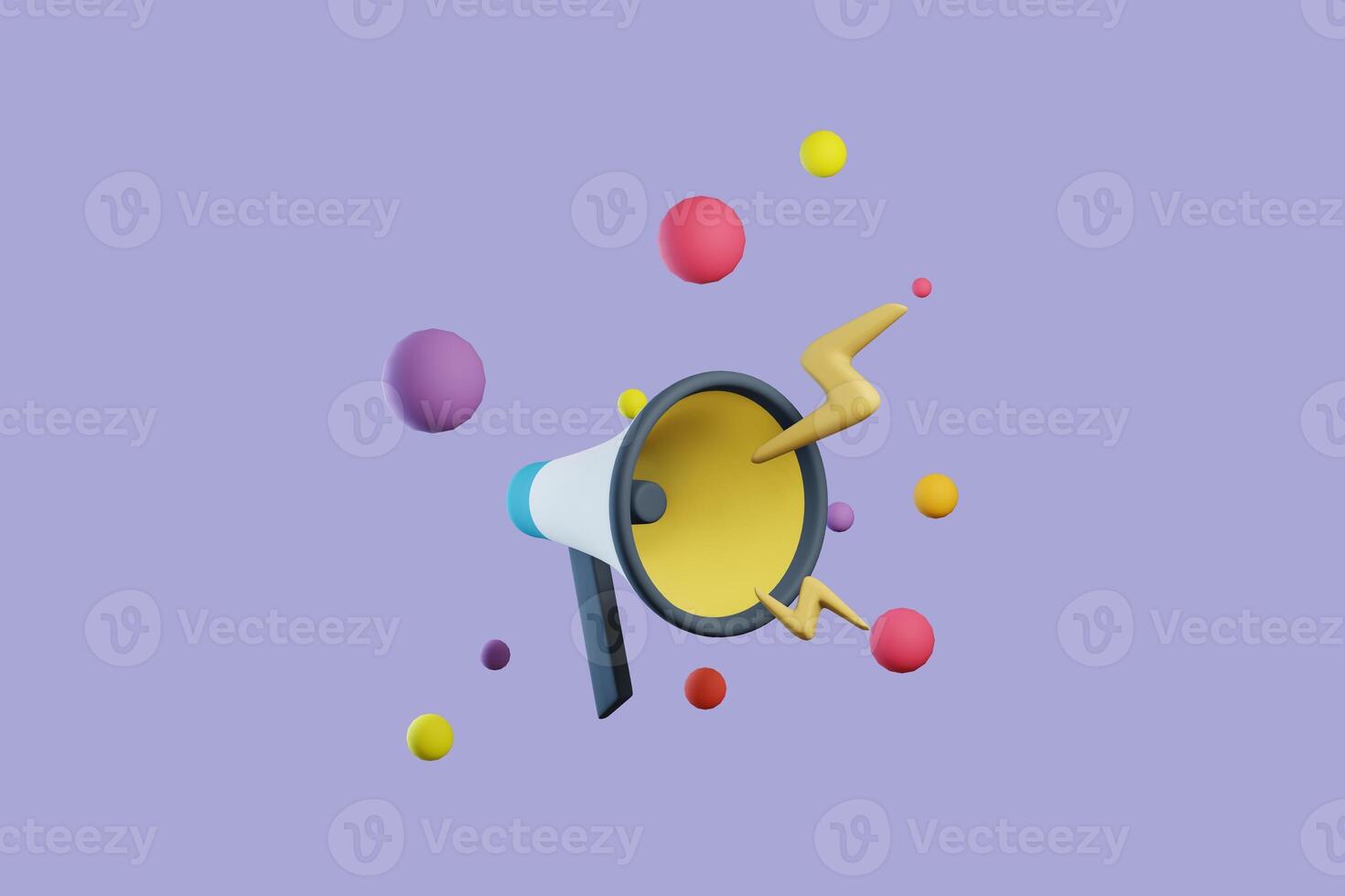 3d megaphone speaker or loudspeaker for announce, Speakerphone notice 3d icon vector render illustration photo