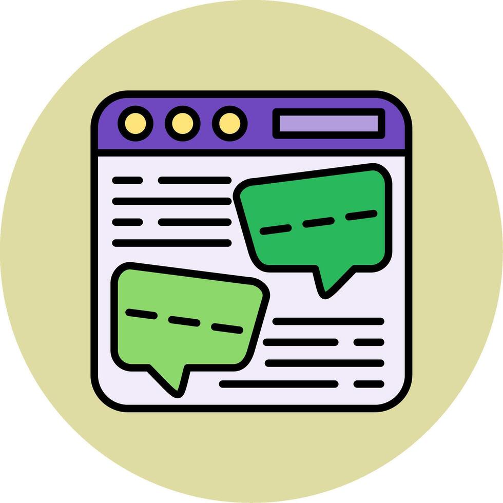 Browser Chat Vector Icon