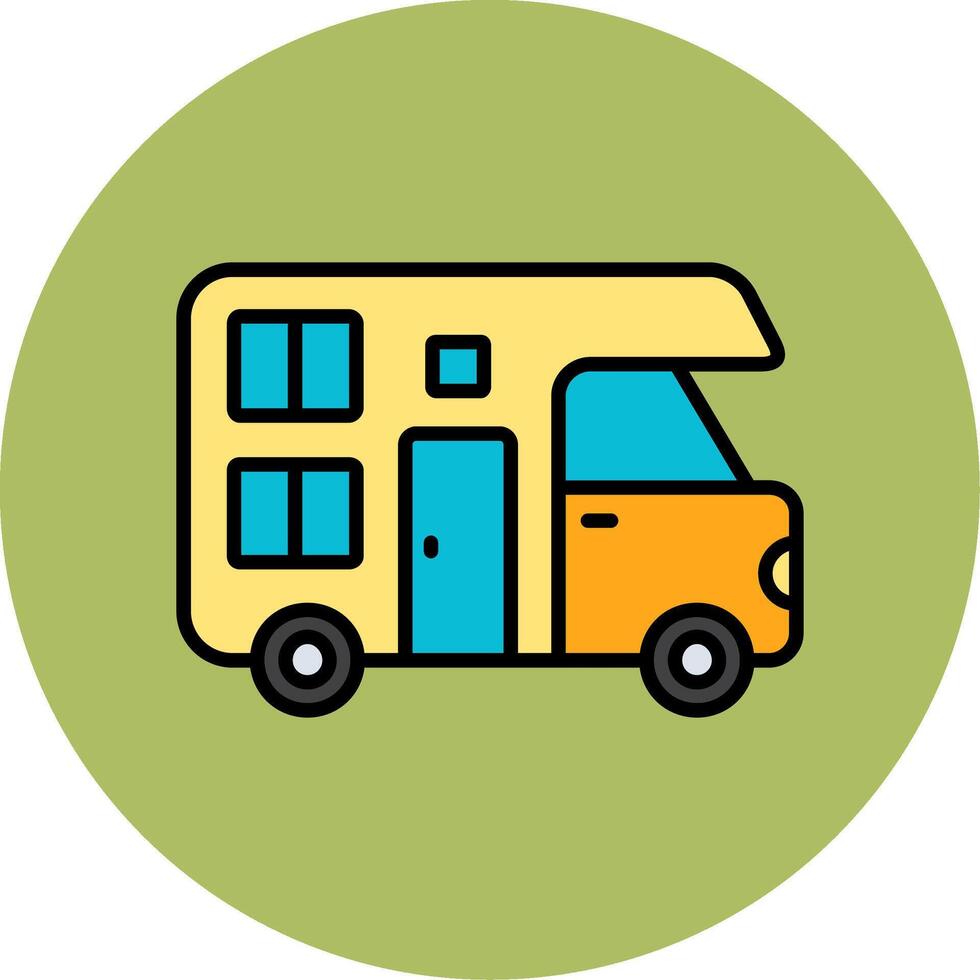 Camper Van Vector Icon