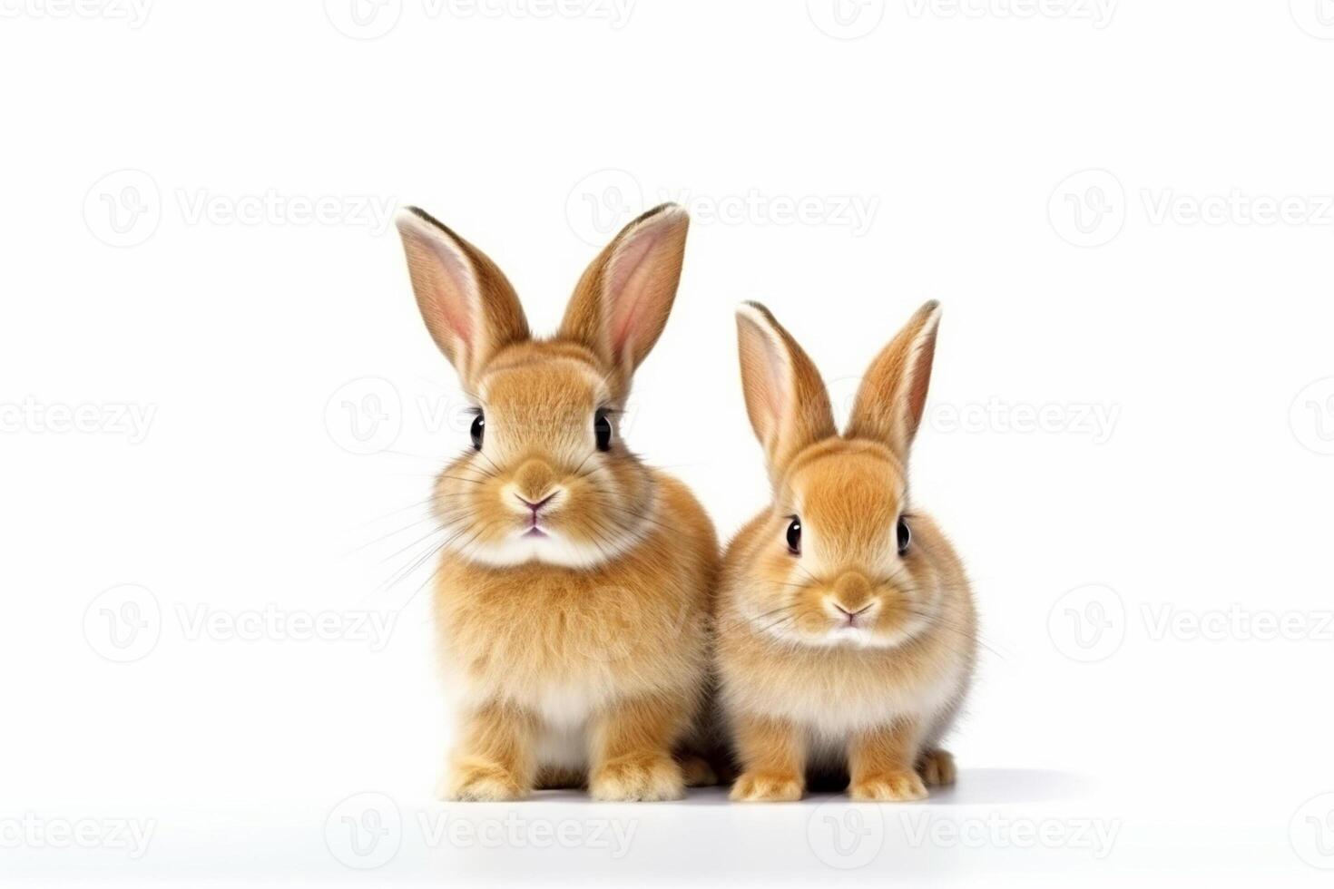 ai generado linda Conejo animal de modo realista. blanco antecedentes foto