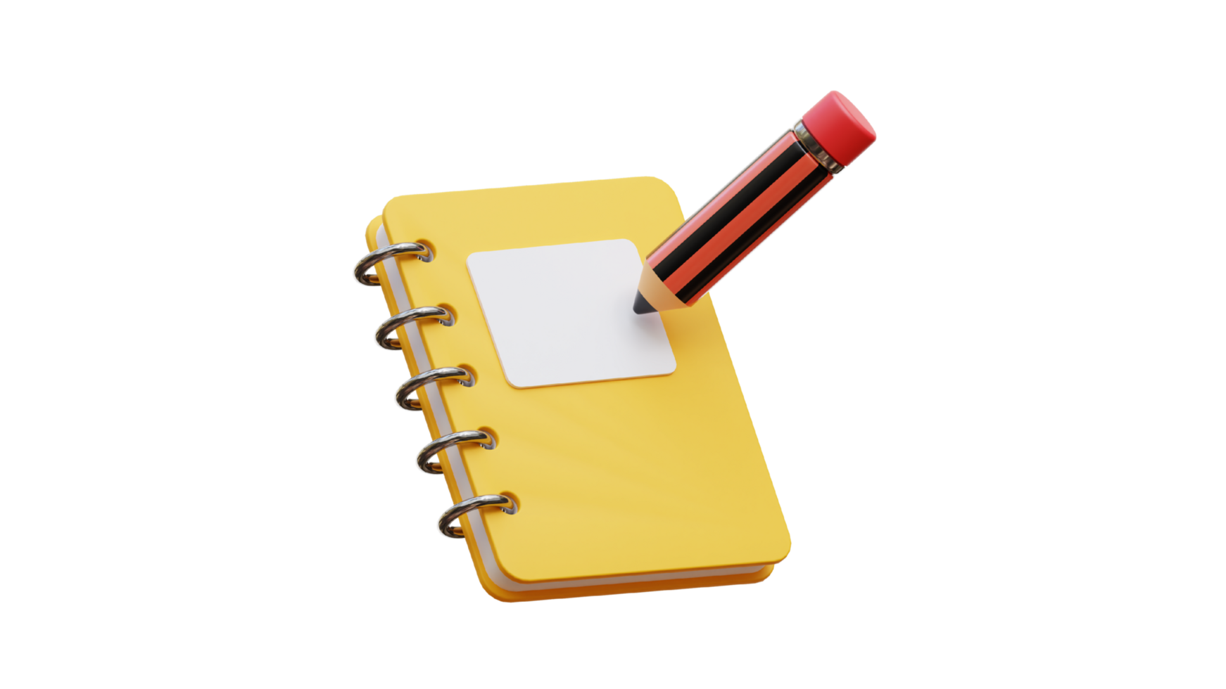 a yellow notebook with a pen on top of it png