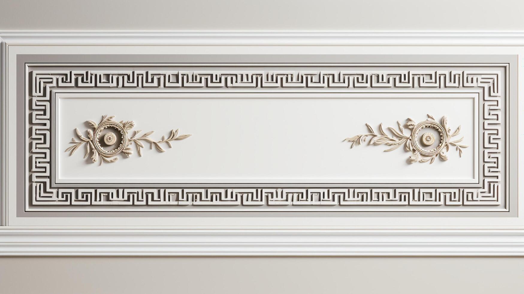 AI generated Luxury interior wall decoration with floral ornament. photo