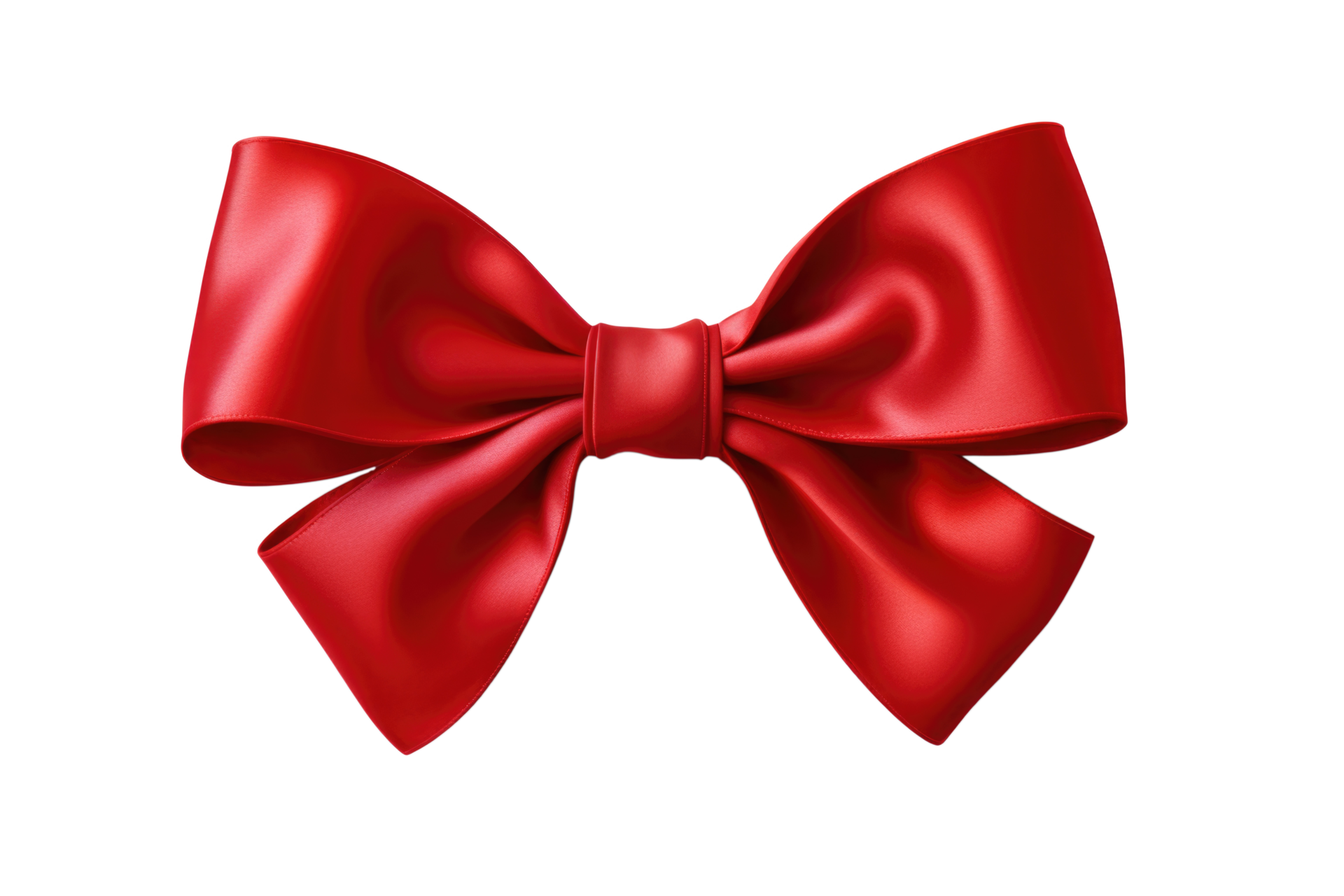 AI generated Red bow and festive ribbon isolated on transparent