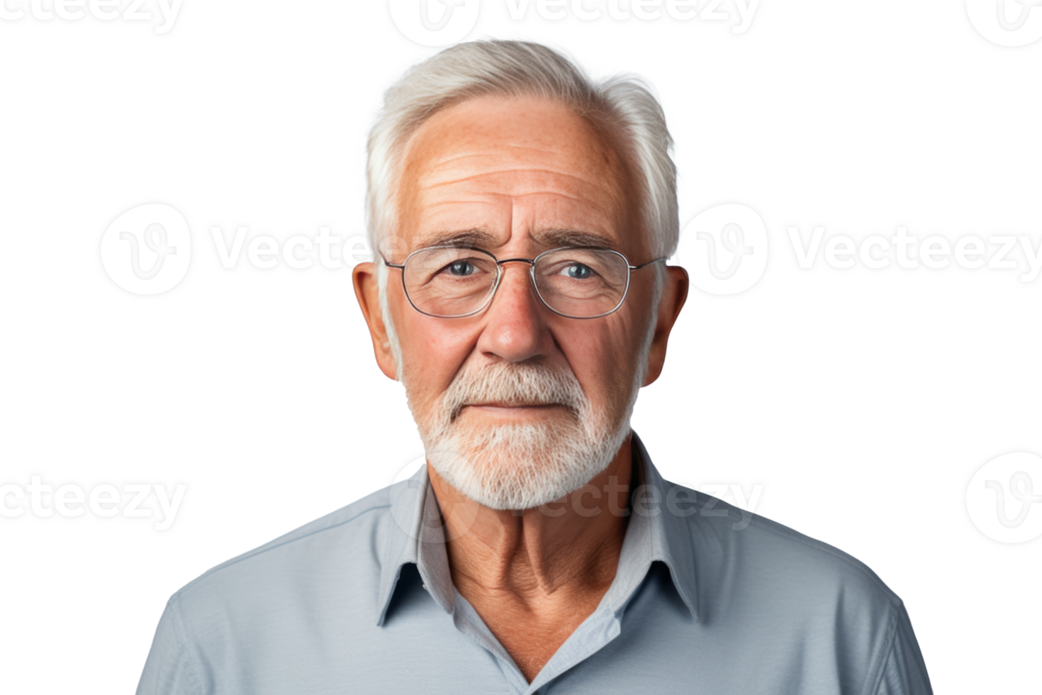 AI generated Portrait of senior man isolated on transparent background png