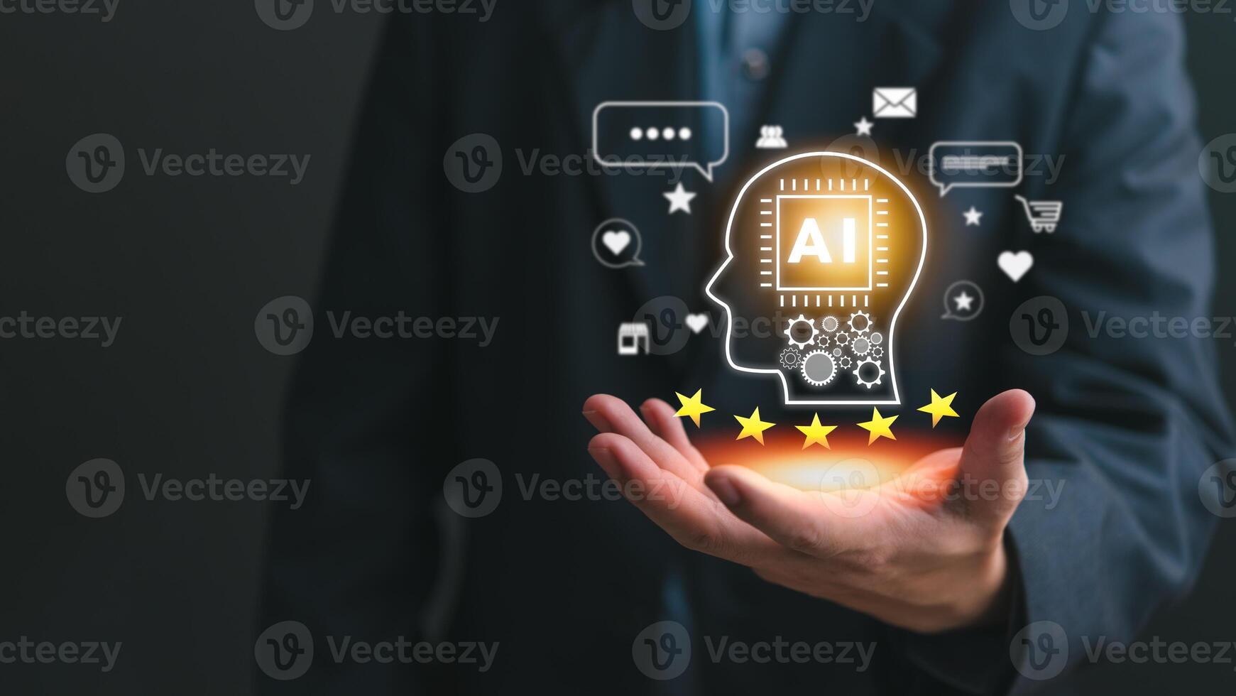 Chatbot conversation Ai Artificial Intelligence data technology generate online customer service and feedback digital marketing financial. Concept automated robot virtual assistant photo