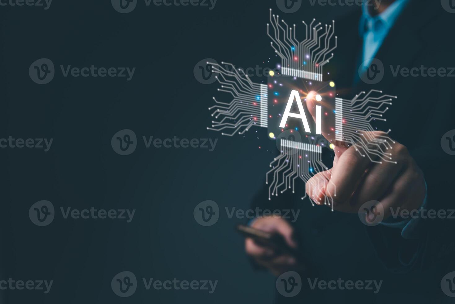 Digital developer Ai artificial intelligence innovation generates technology robot machine learning data communication chatbot network online big data futuristic photo