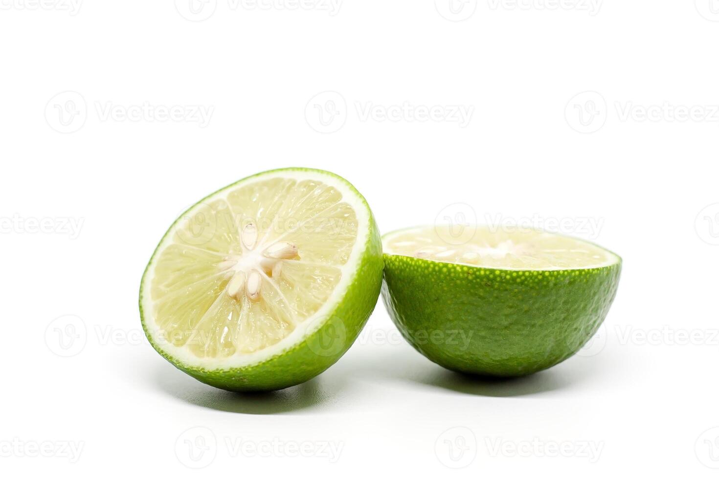 Green lime on white background photo