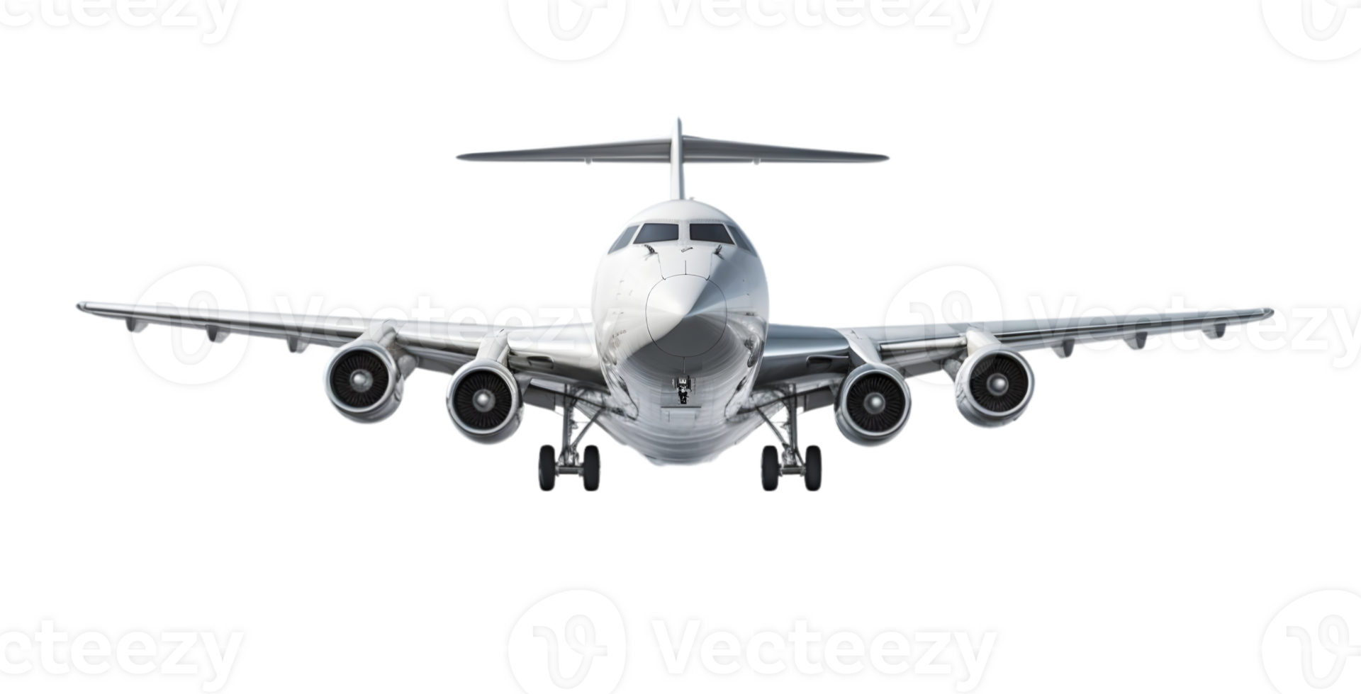 AI generated White metallic commercial airplane jetliner flying, 3D realistic passenger jet vehicle, png format on transparent background, AI Generative