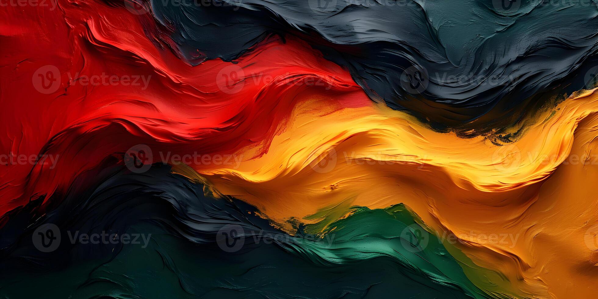 AI generated Black History Month banner, vibrant abstract texture, red yellow green and black paint color background. Juneteenth Freedom Day Celebration, african liberation day concept. photo