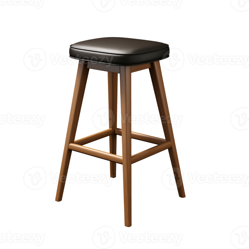 AI generated Bar stool. Scandinavian modern minimalist style. Transparent background, isolated image. png