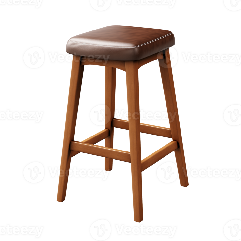 AI generated Bar stool. Scandinavian modern minimalist style. Transparent background, isolated image. png