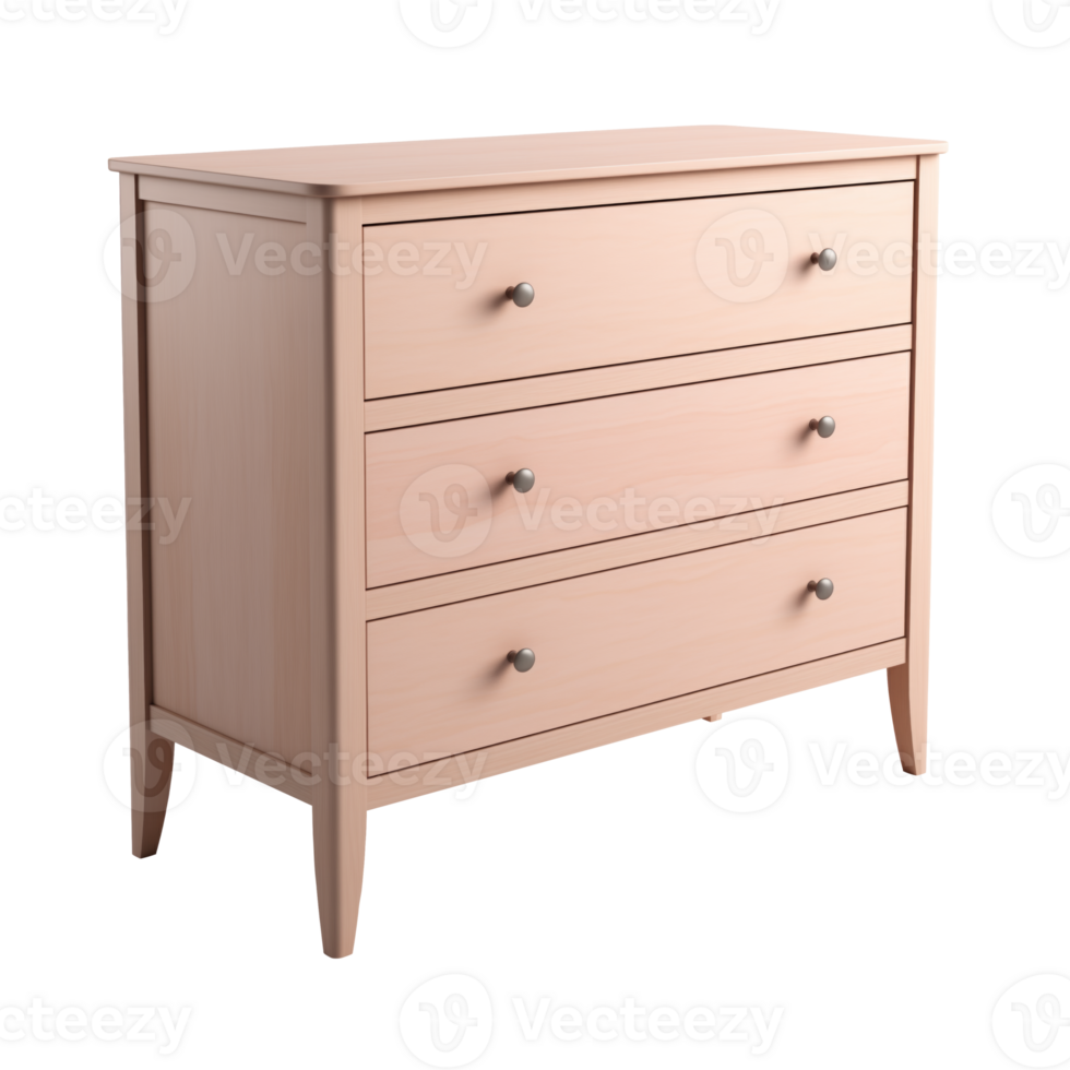 AI generated Dresser. Scandinavian modern minimalist style. Transparent background, isolated image. png