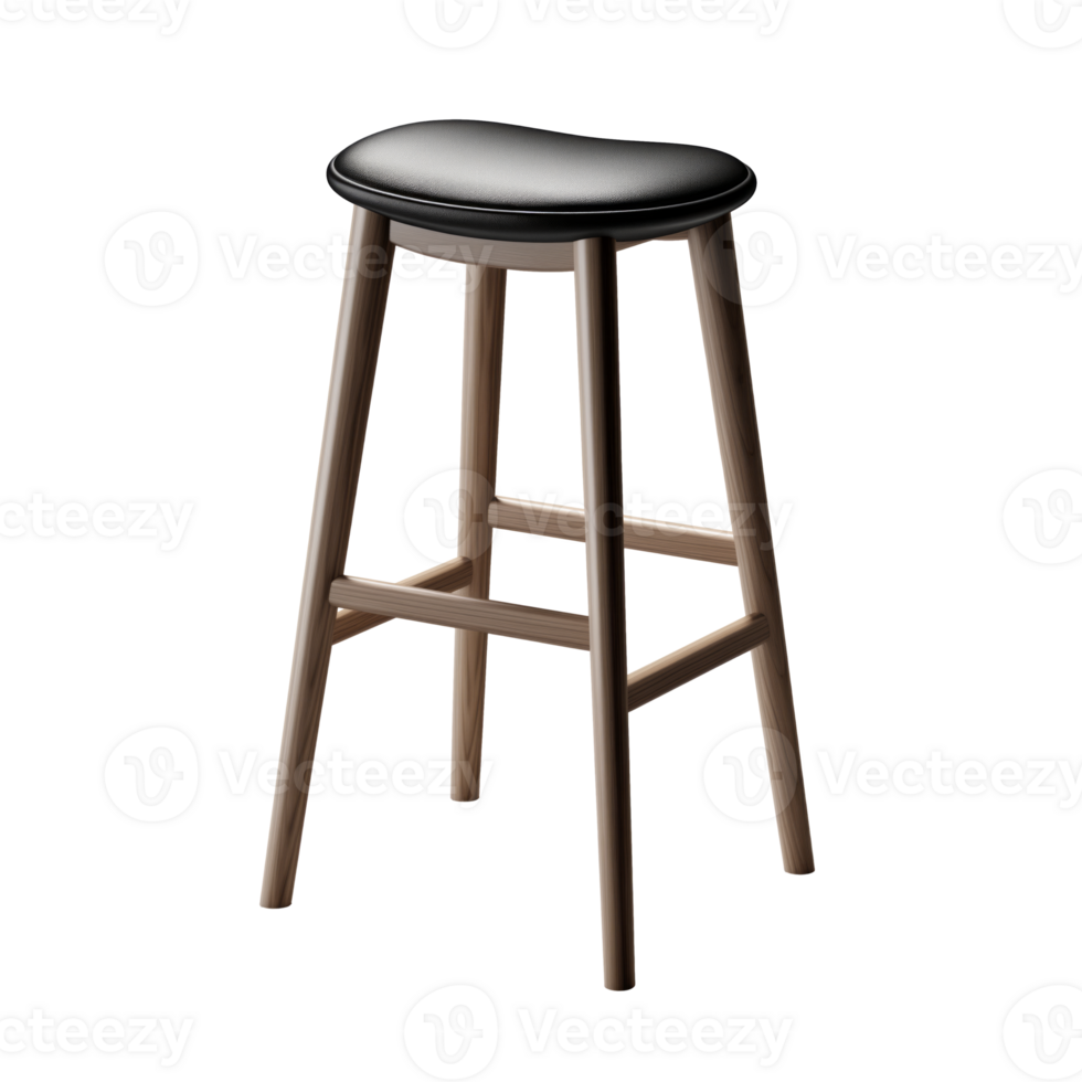 AI generated Bar stool. Scandinavian modern minimalist style. Transparent background, isolated image. png