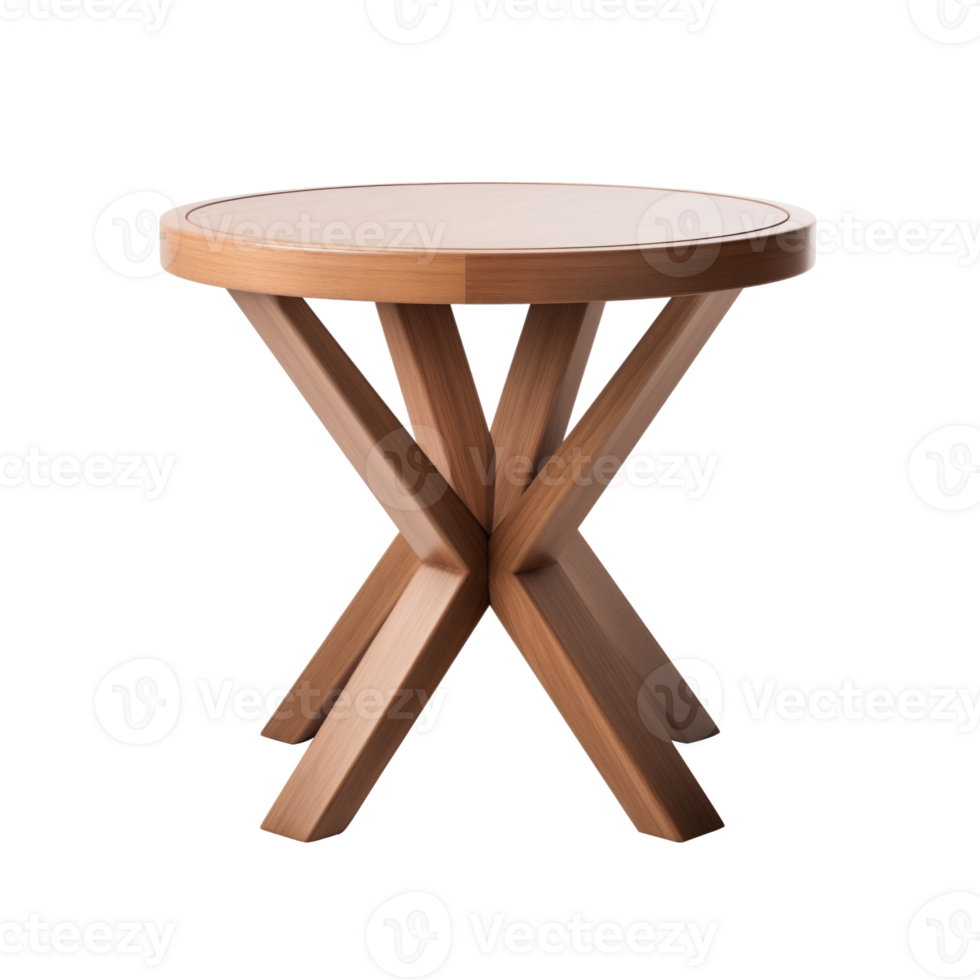 AI generated End Table. Scandinavian modern minimalist style. Transparent background, isolated image. png