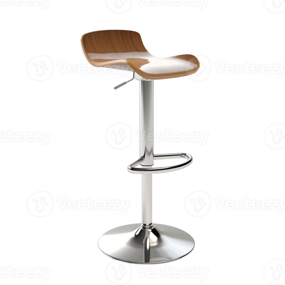 AI generated Adjustable Bar Stool. Scandinavian modern minimalist style. Transparent background, isolated image. png