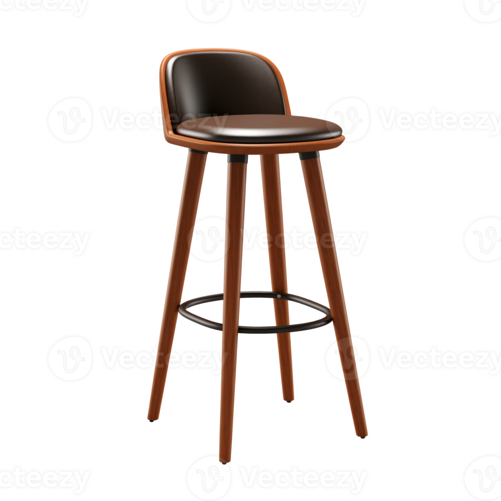 AI generated Bar stool. Scandinavian modern minimalist style. Transparent background, isolated image. png