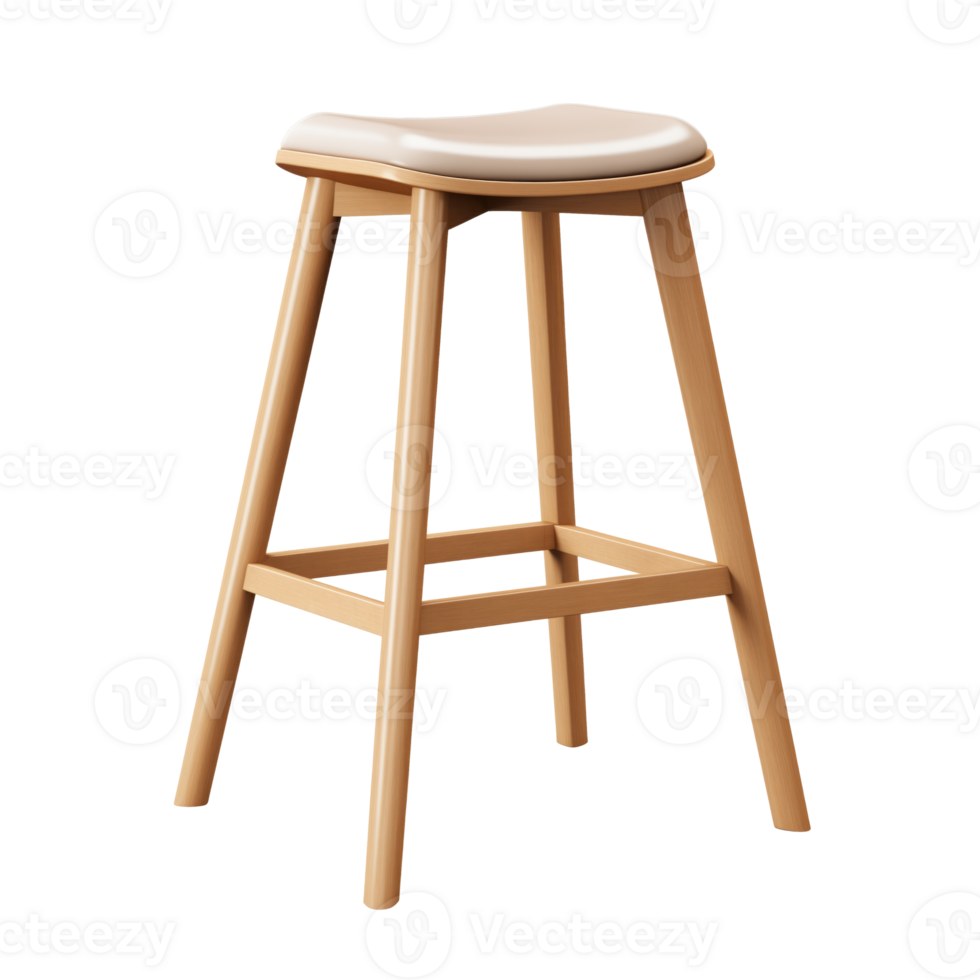 AI generated Bar stool. Scandinavian modern minimalist style. Transparent background, isolated image. png