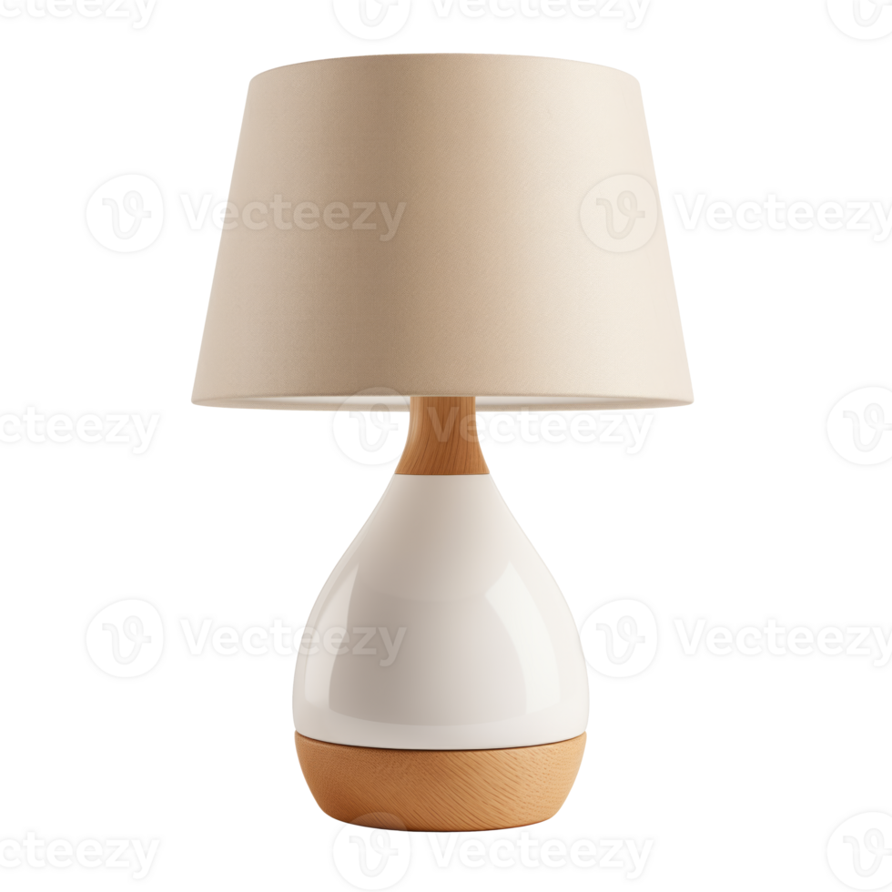 AI generated Bedside Lamp. Scandinavian modern minimalist style. Transparent background, isolated image. png