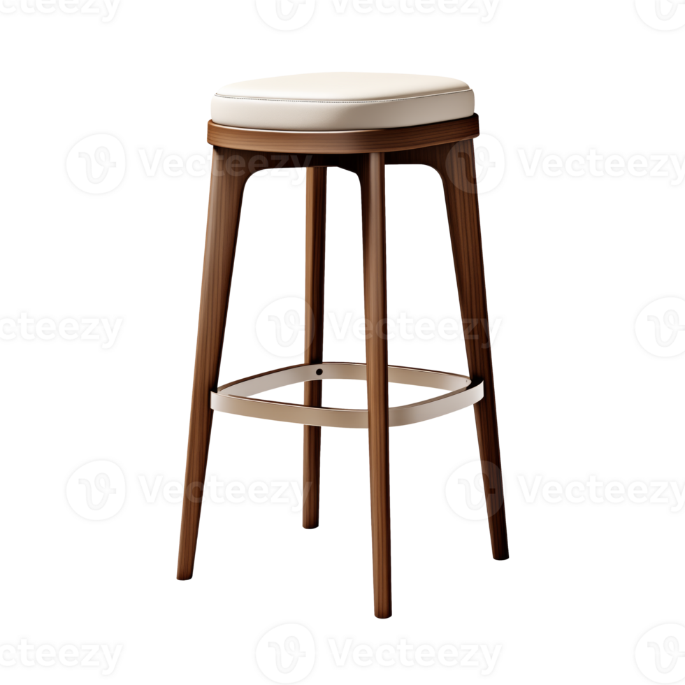 AI generated Bar stool. Scandinavian modern minimalist style. Transparent background, isolated image. png