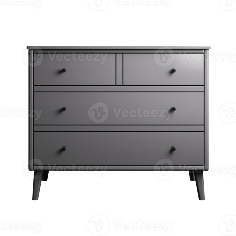 AI generated Dresser. Scandinavian modern minimalist style. Transparent background, isolated image. png