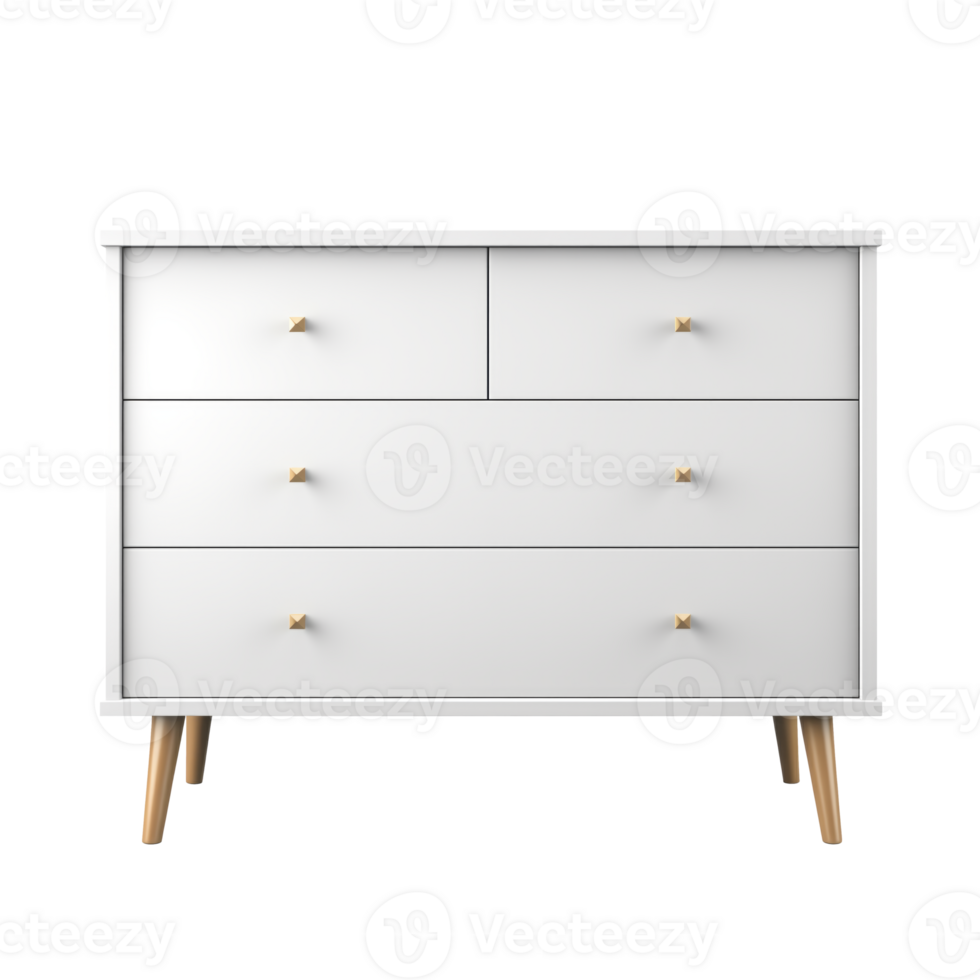 AI generated Dresser. Scandinavian modern minimalist style. Transparent background, isolated image. png