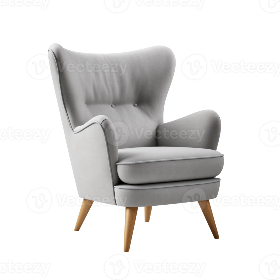 AI generated Accent Chair. Scandinavian modern minimalist style. Transparent background, isolated image. png