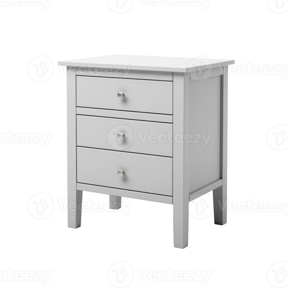 AI generated Bedside Table. Scandinavian modern minimalist style. Transparent background, isolated image. png