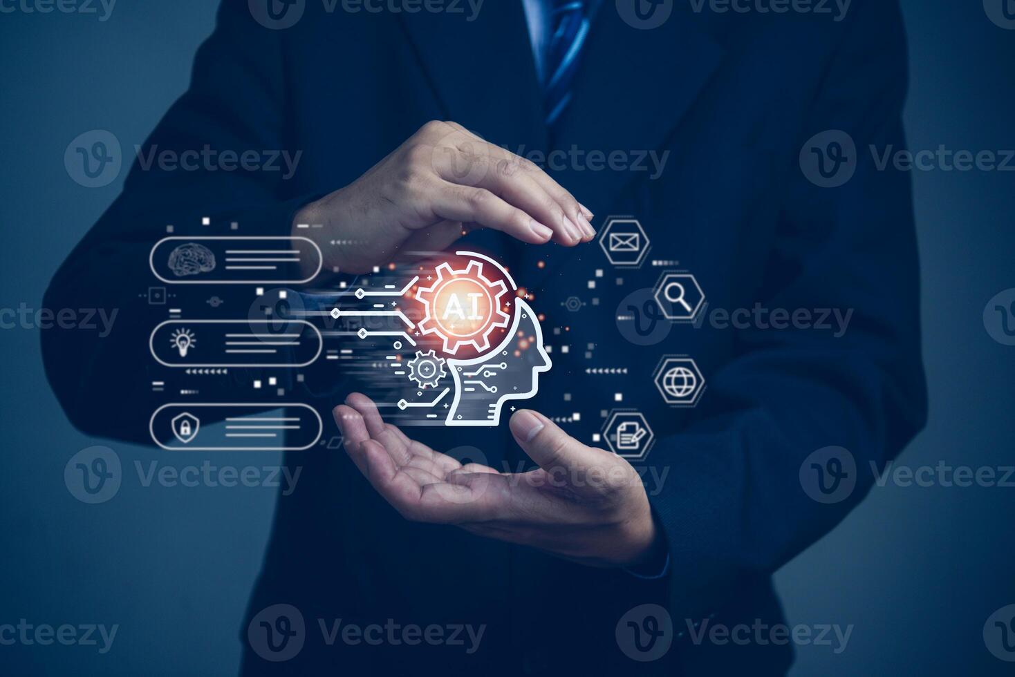 Digital developer Ai artificial intelligence innovation generates technology robot machine learning data communication chatbot network online big data futuristic photo