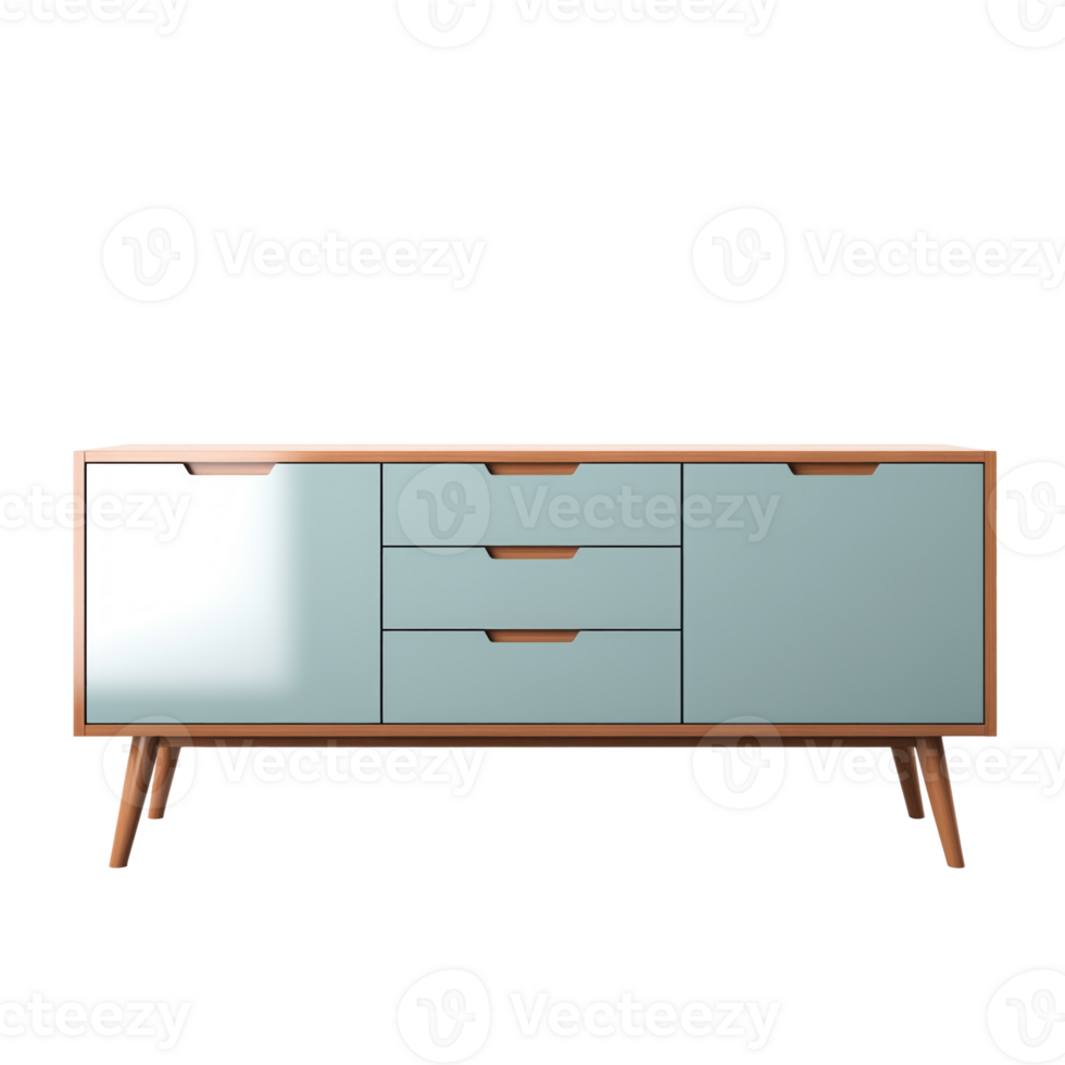 AI generated Credenza. Scandinavian modern minimalist style. Transparent background, isolated image. png