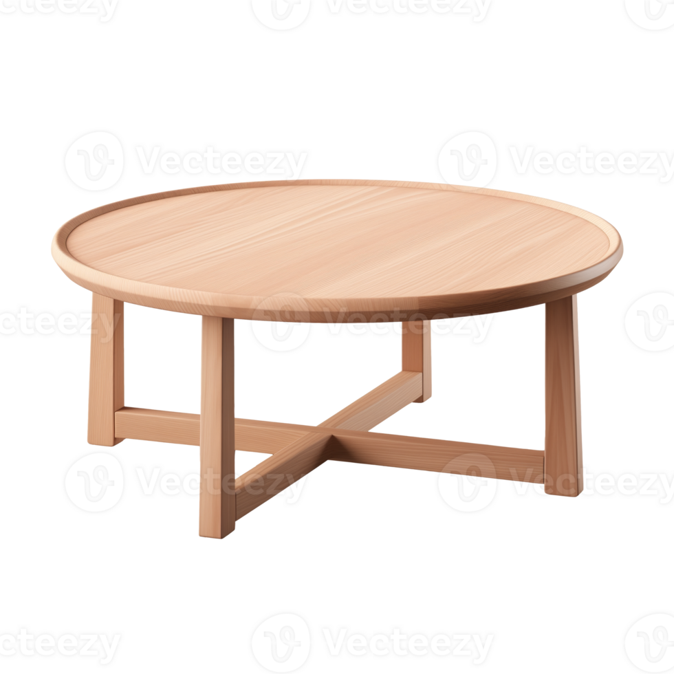 AI generated Coffee Table. Scandinavian modern minimalist style. Transparent background, isolated image. png