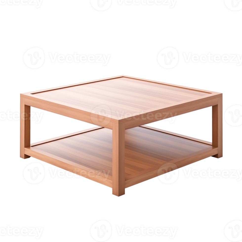 AI generated Coffee Table. Scandinavian modern minimalist style. Transparent background, isolated image. png