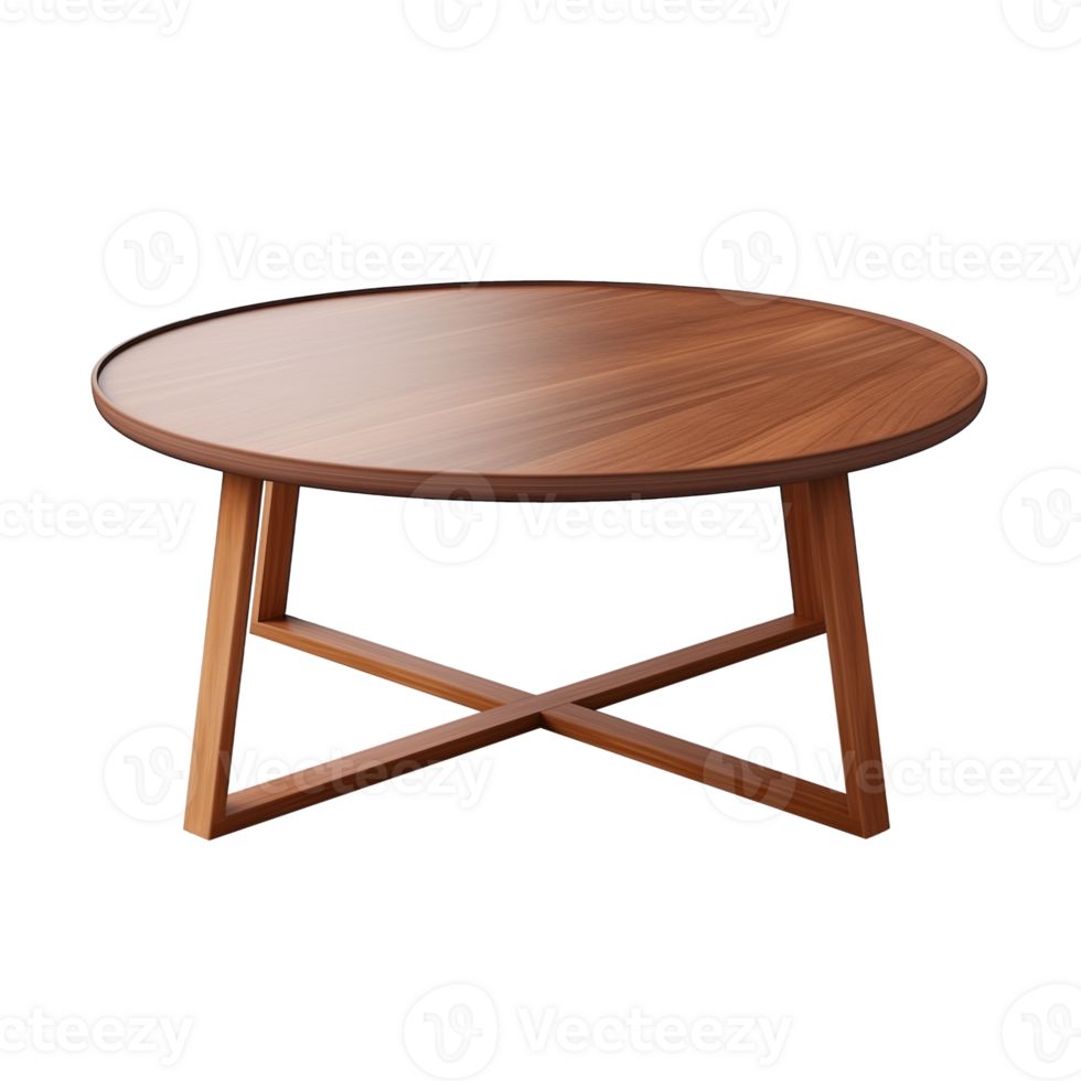 AI generated Coffee Table. Scandinavian modern minimalist style. Transparent background, isolated image. png