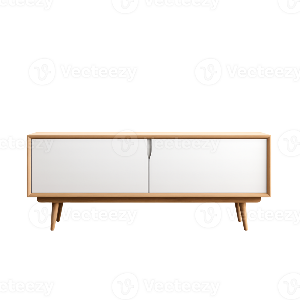 AI generated Credenza. Scandinavian modern minimalist style. Transparent background, isolated image. png