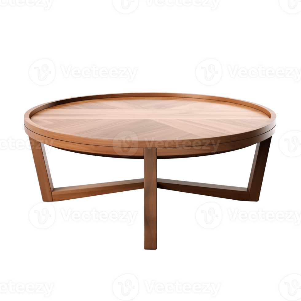 AI generated Coffee Table. Scandinavian modern minimalist style. Transparent background, isolated image. png