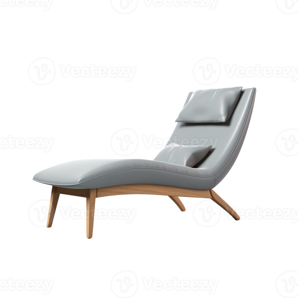 AI generated Chaise. Scandinavian modern minimalist style. Transparent background, isolated image. png